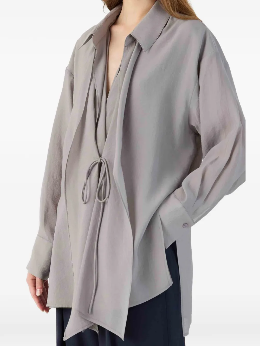 Eleh tie-fastening shirt - Grigio