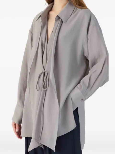 Eleh tie-fastening shirt
