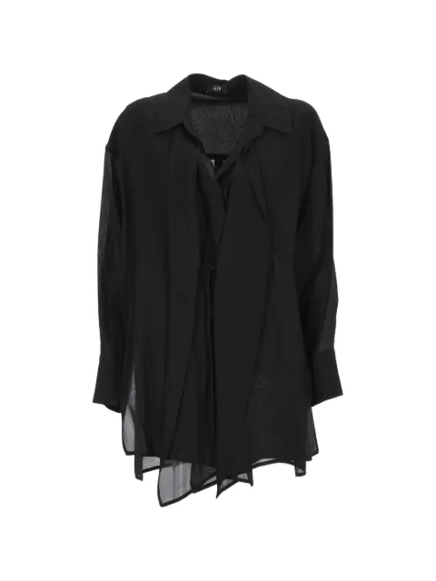 Eleh semi-sheer tie-fastening shirt