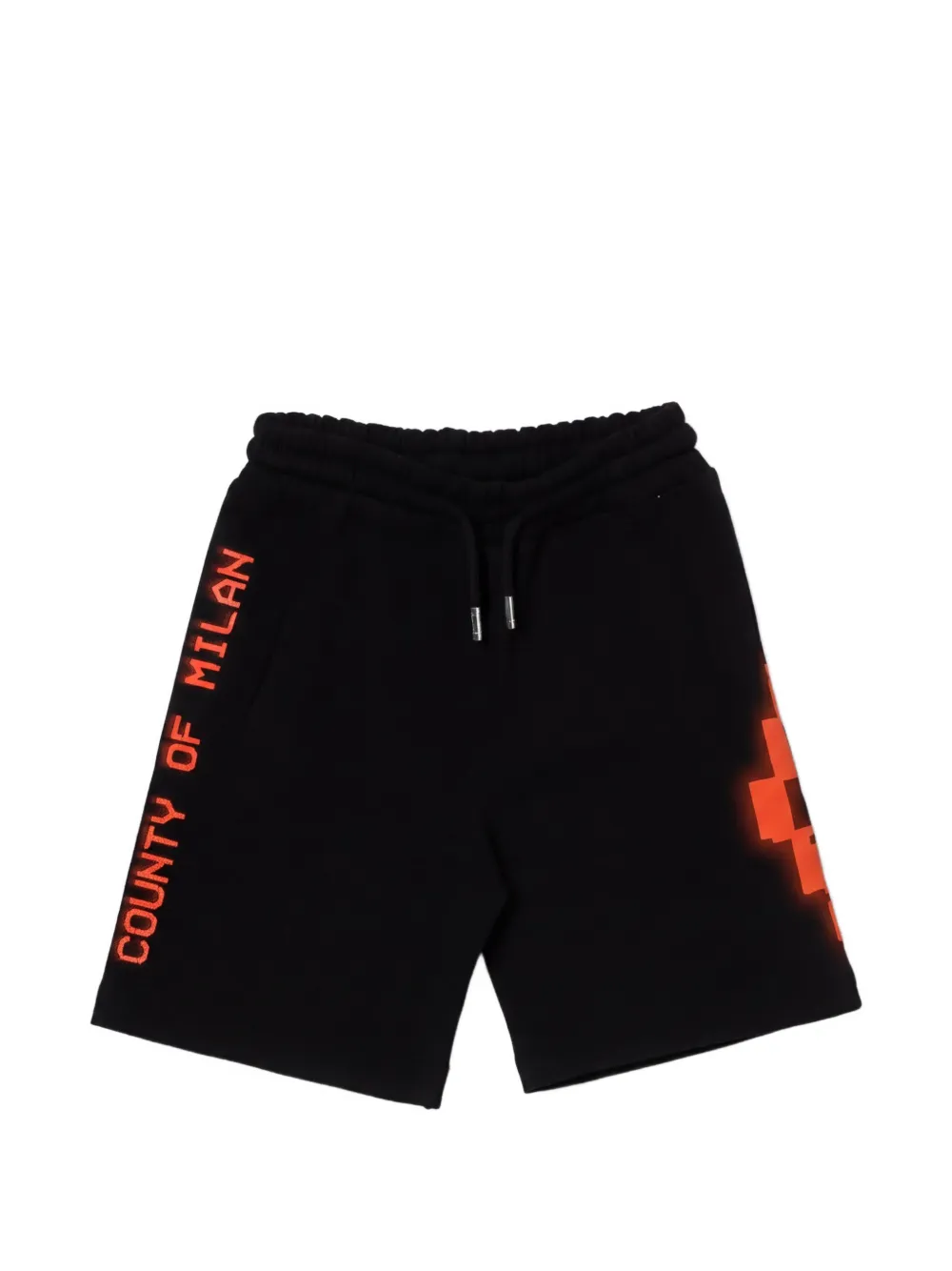 COUNTY OF MILAN KIDS logo-print drawstring shorts - Nero