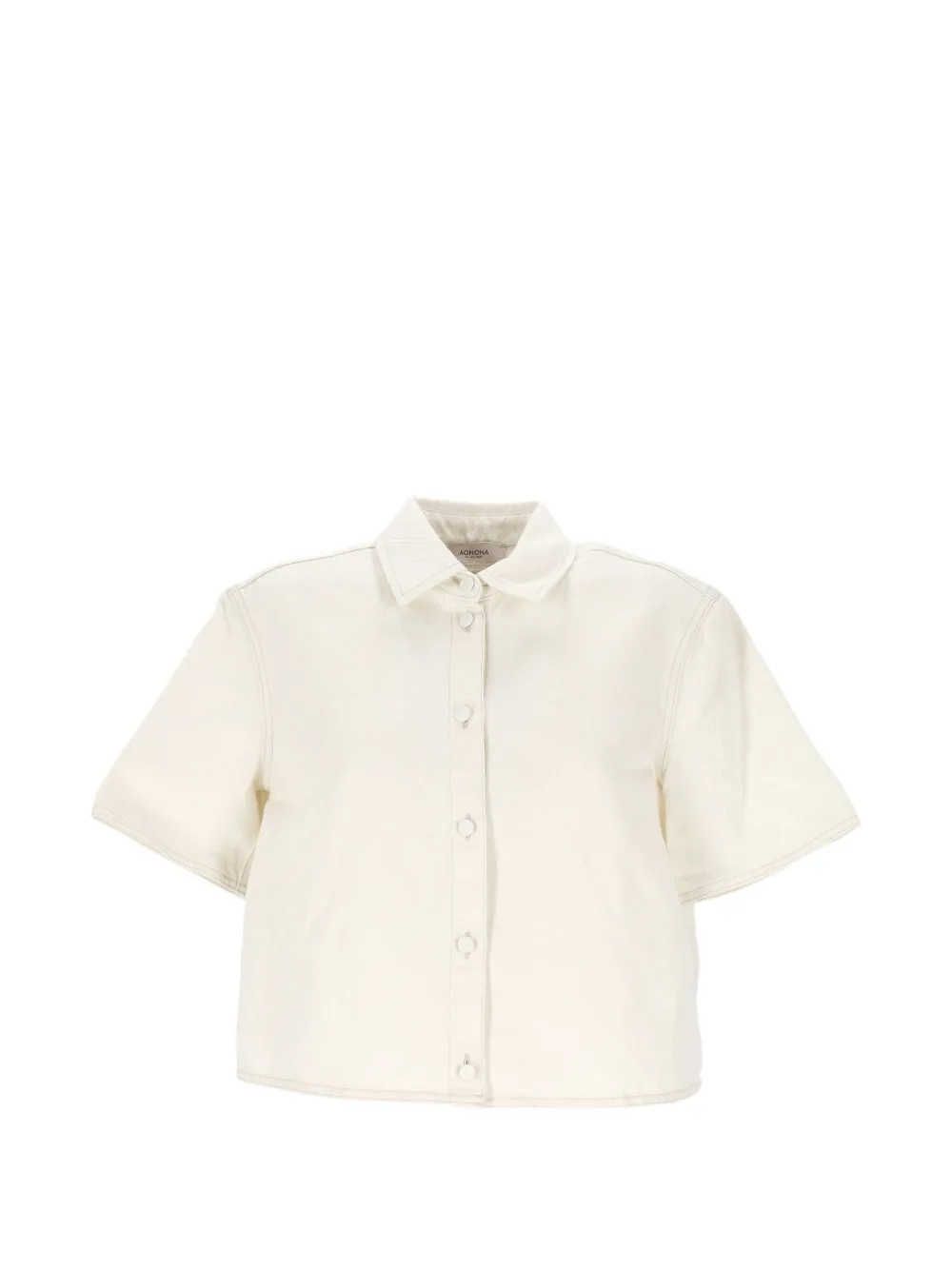 Agnona button-fastening cropped shirt - Bianco
