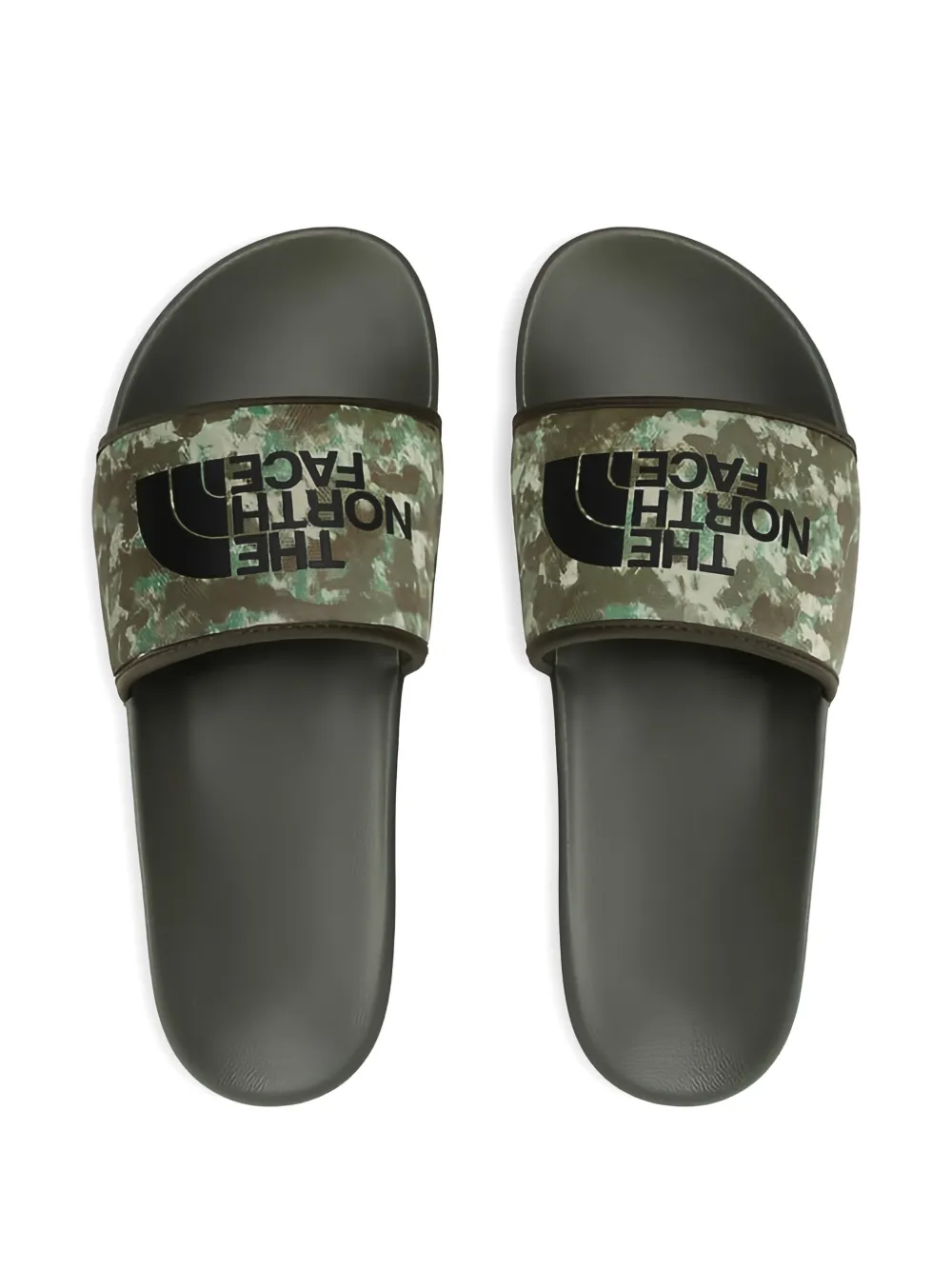 The North Face Slippers met camouflageprint Groen