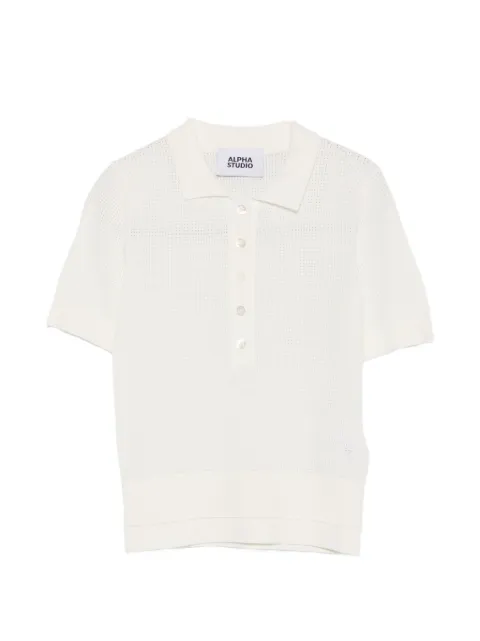 ALPHA STUDIO pointelle polo shirt
