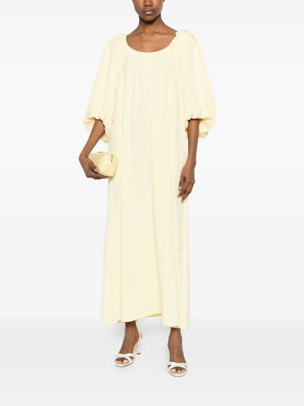 Stine Goya gathered puff-sleeve maxi dress - Giallo