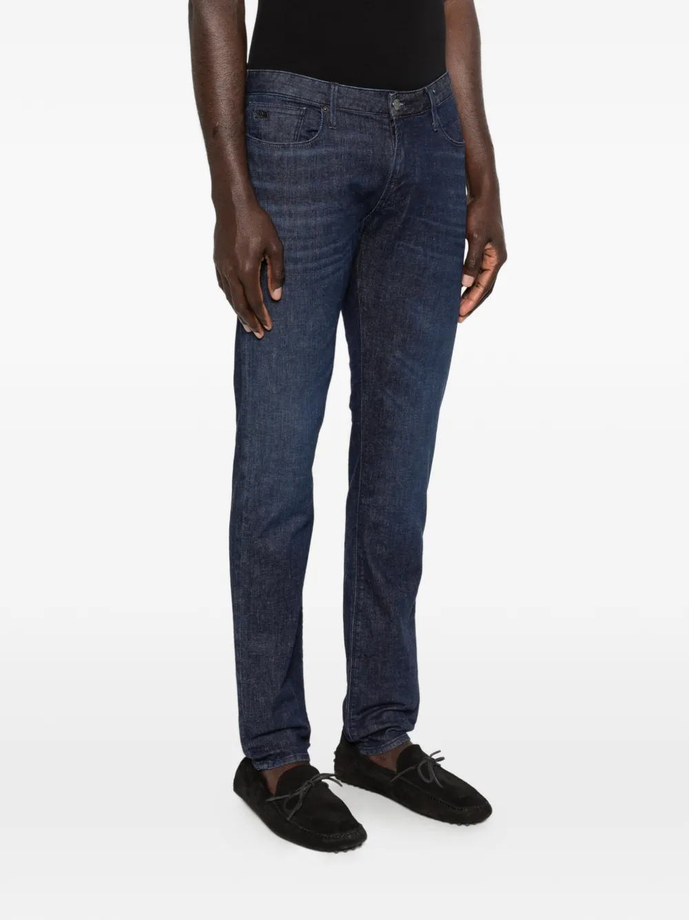 Emporio Armani J06 jeans met logoplakkaat Blauw