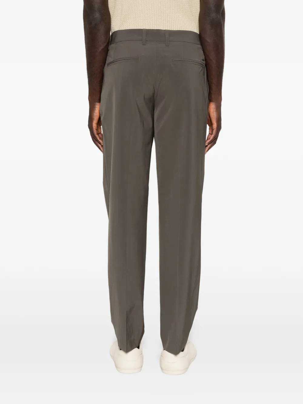 Emporio Armani Broek met gekreukte voorkant Bruin