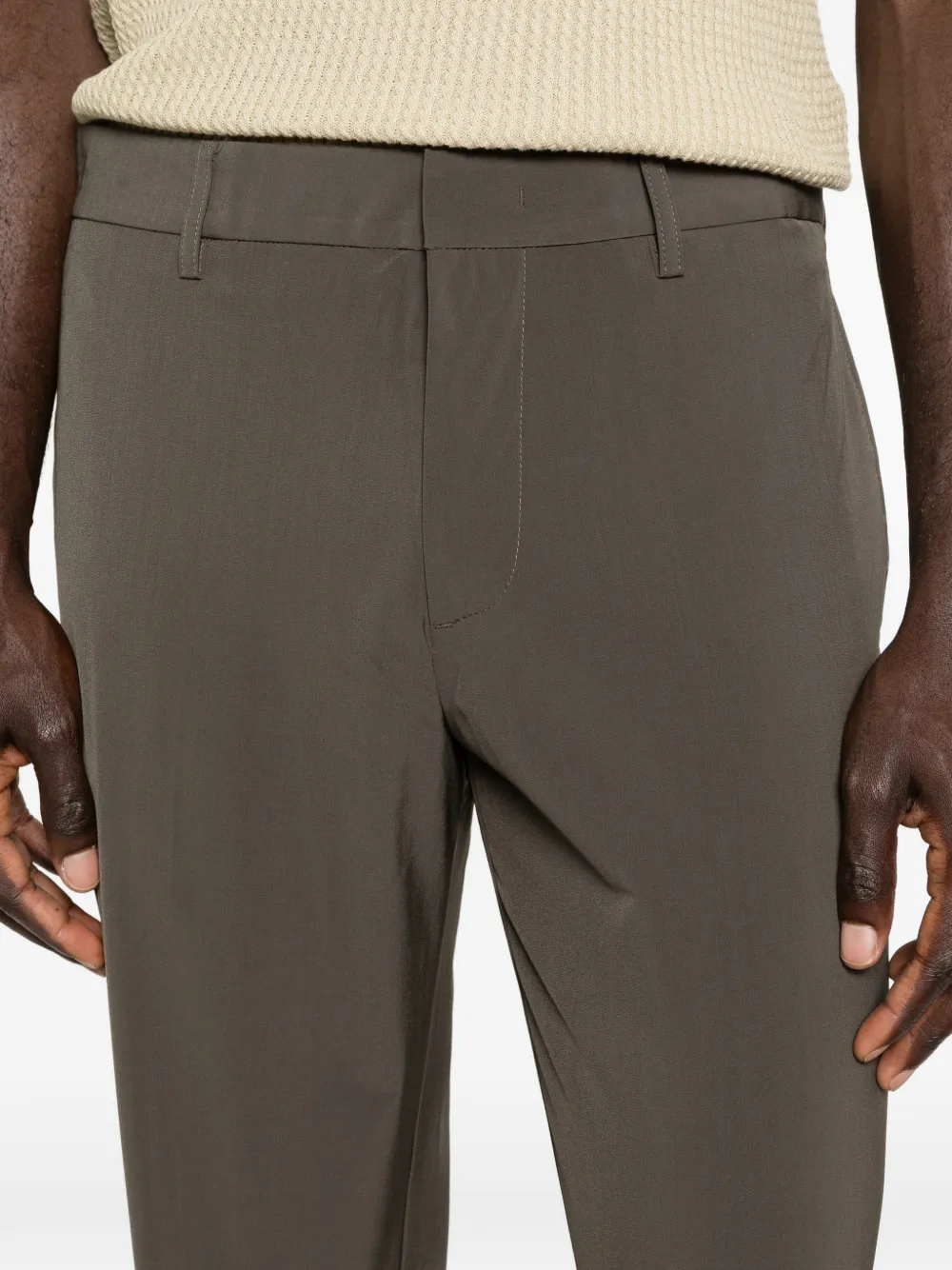 Emporio Armani Broek met gekreukte voorkant Bruin