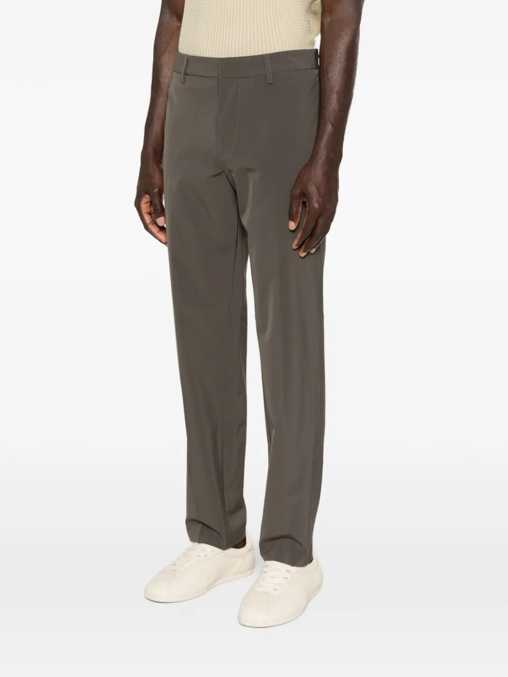 Emporio Armani Broek met gekreukte voorkant Bruin