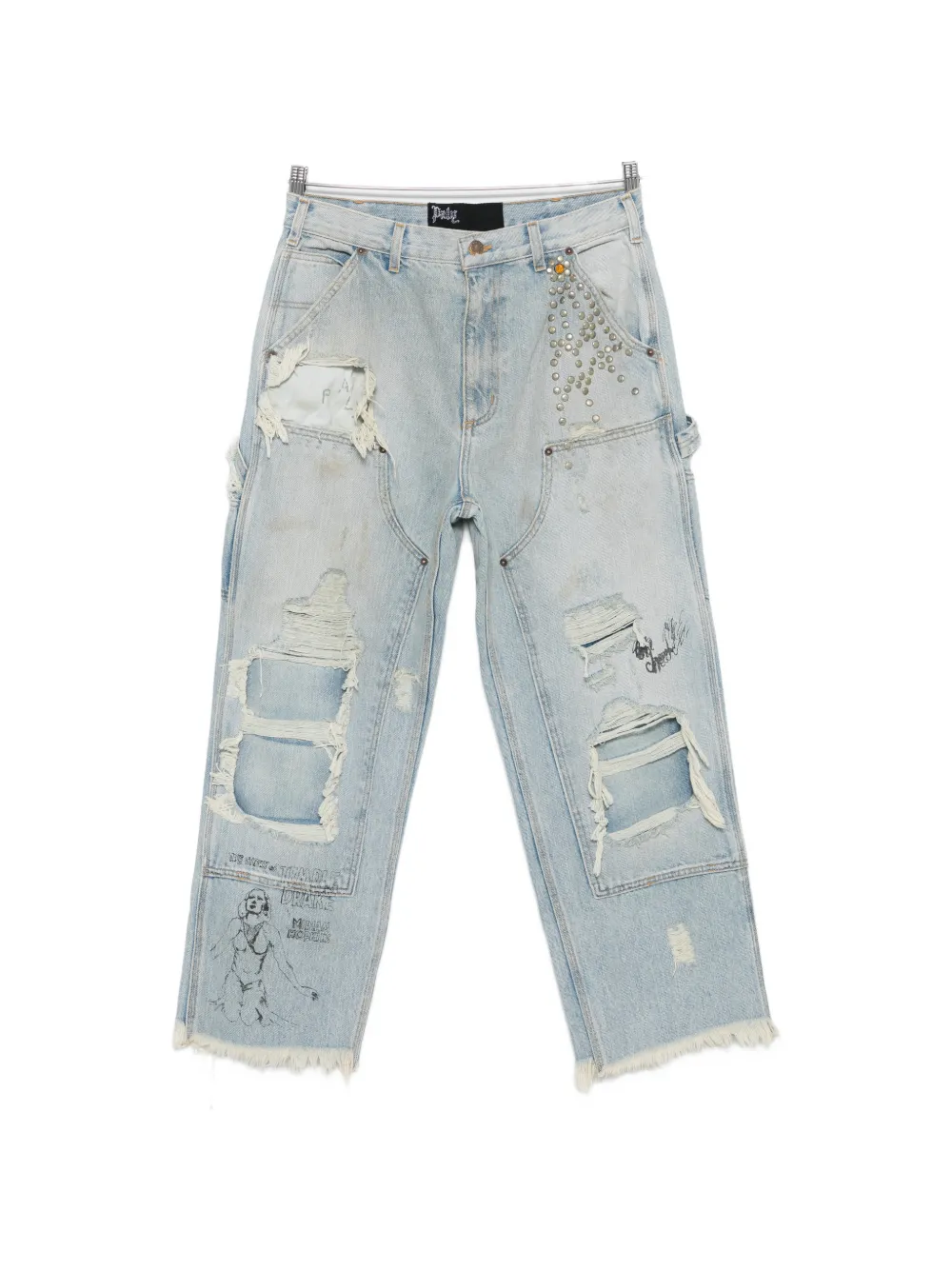 Paly studded ripped jeans - Blu