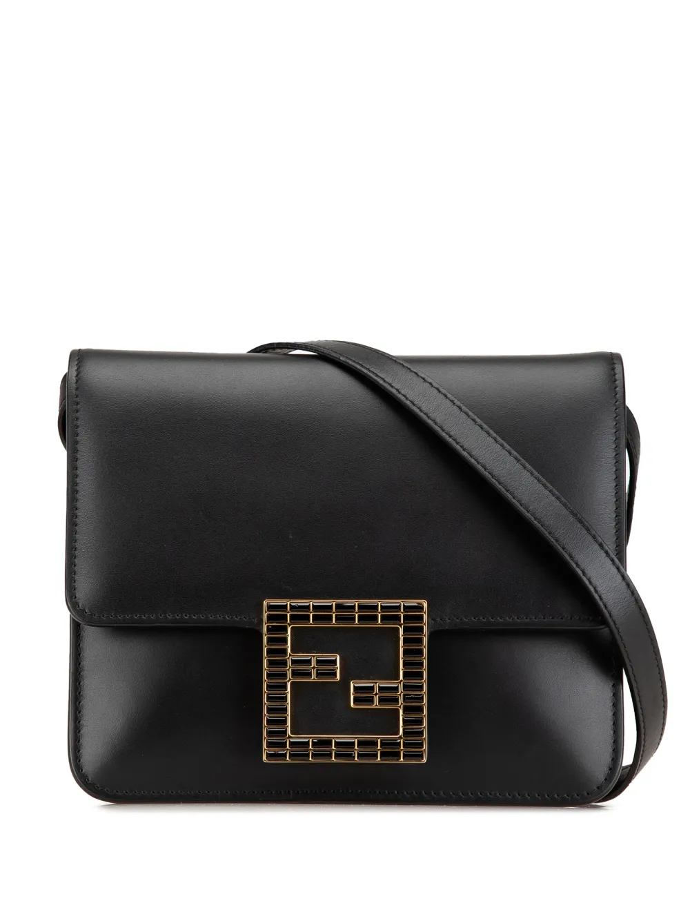 Fendi Pre-Owned 2010-2023 Leather Crystal Fab crossbody bag - Nero