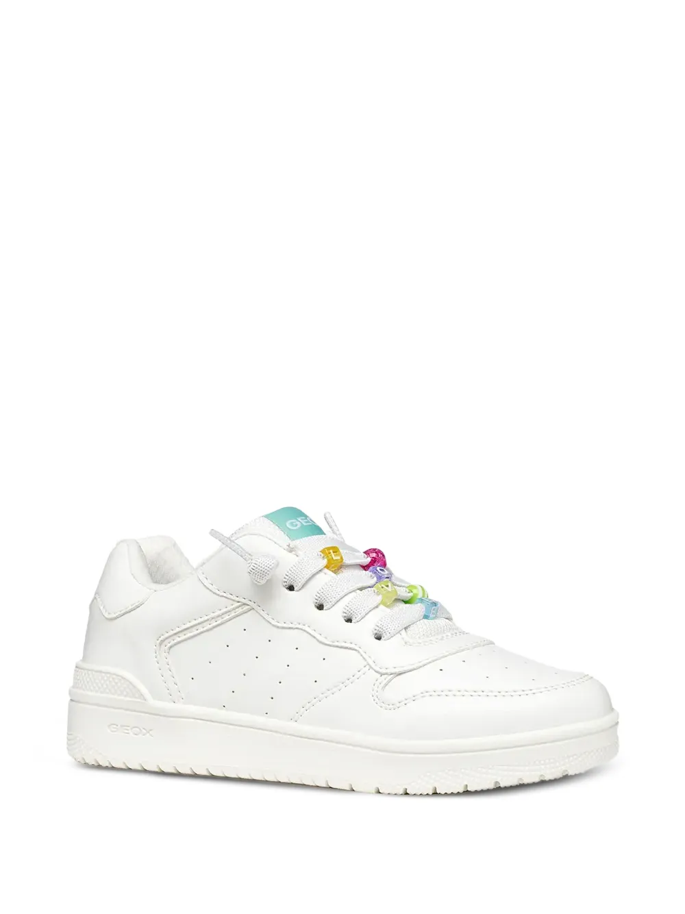 Geox Kids Washiba bead-embellished low-top sneakers Wit