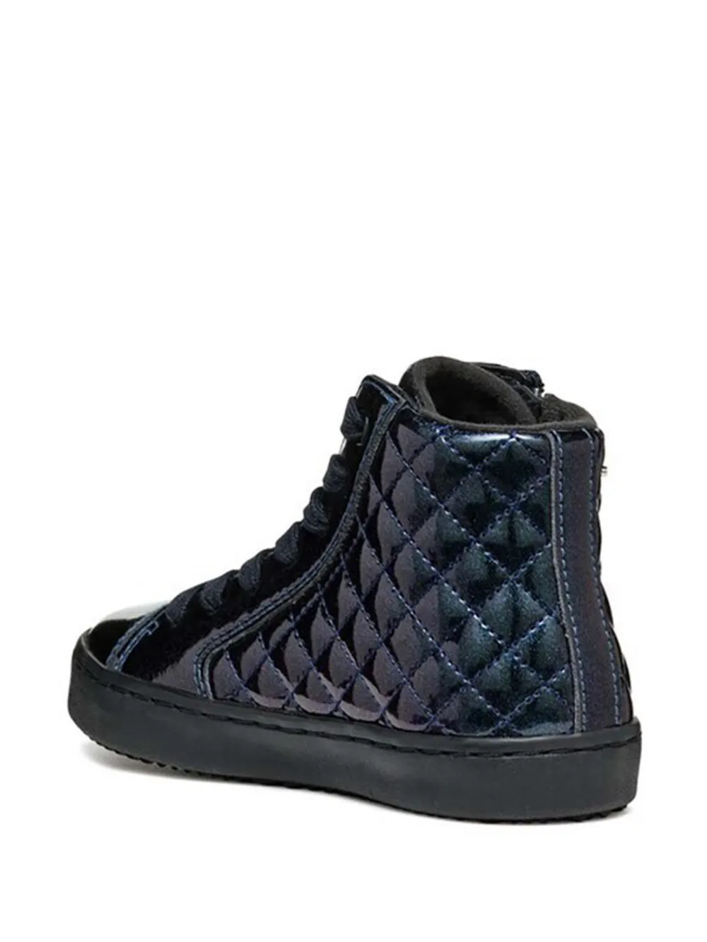 Geox Kids quilted side-zip sneakers Blauw