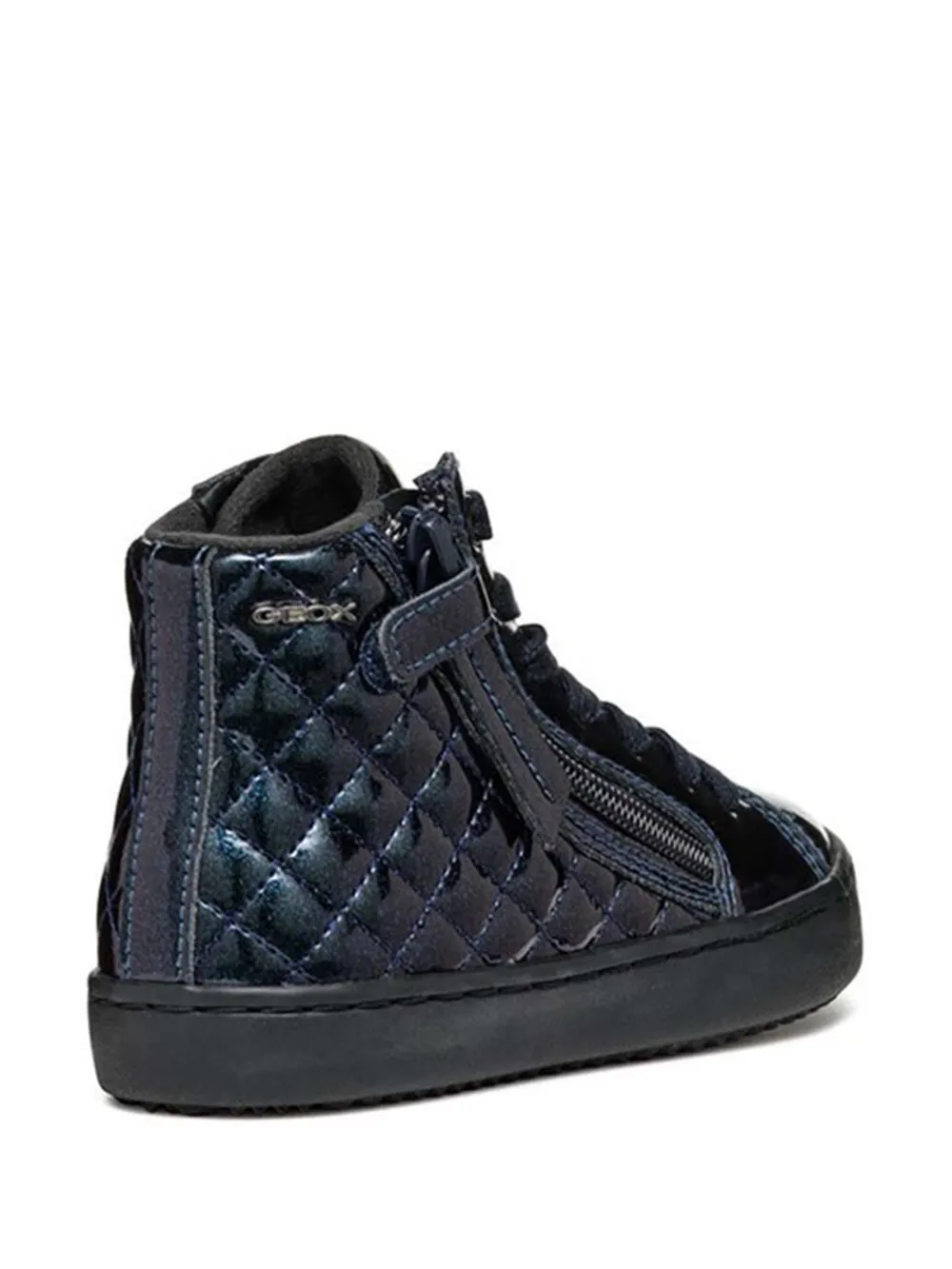 Geox Kids quilted side-zip sneakers Blauw