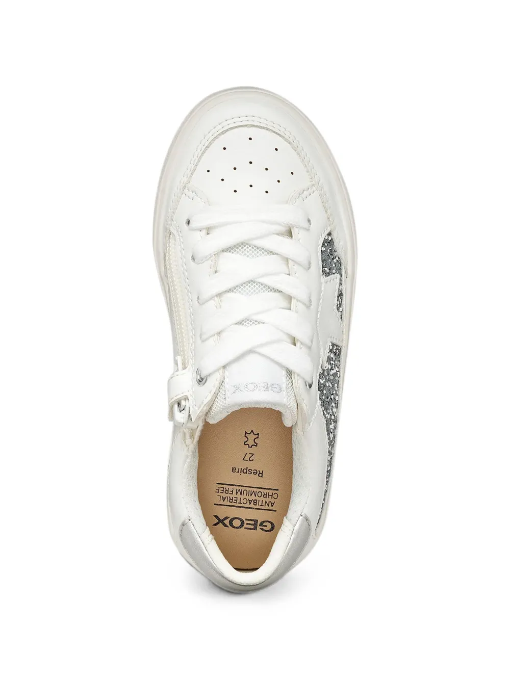 Geox Kids Gisli glitter-detail star-patch sneakers Wit