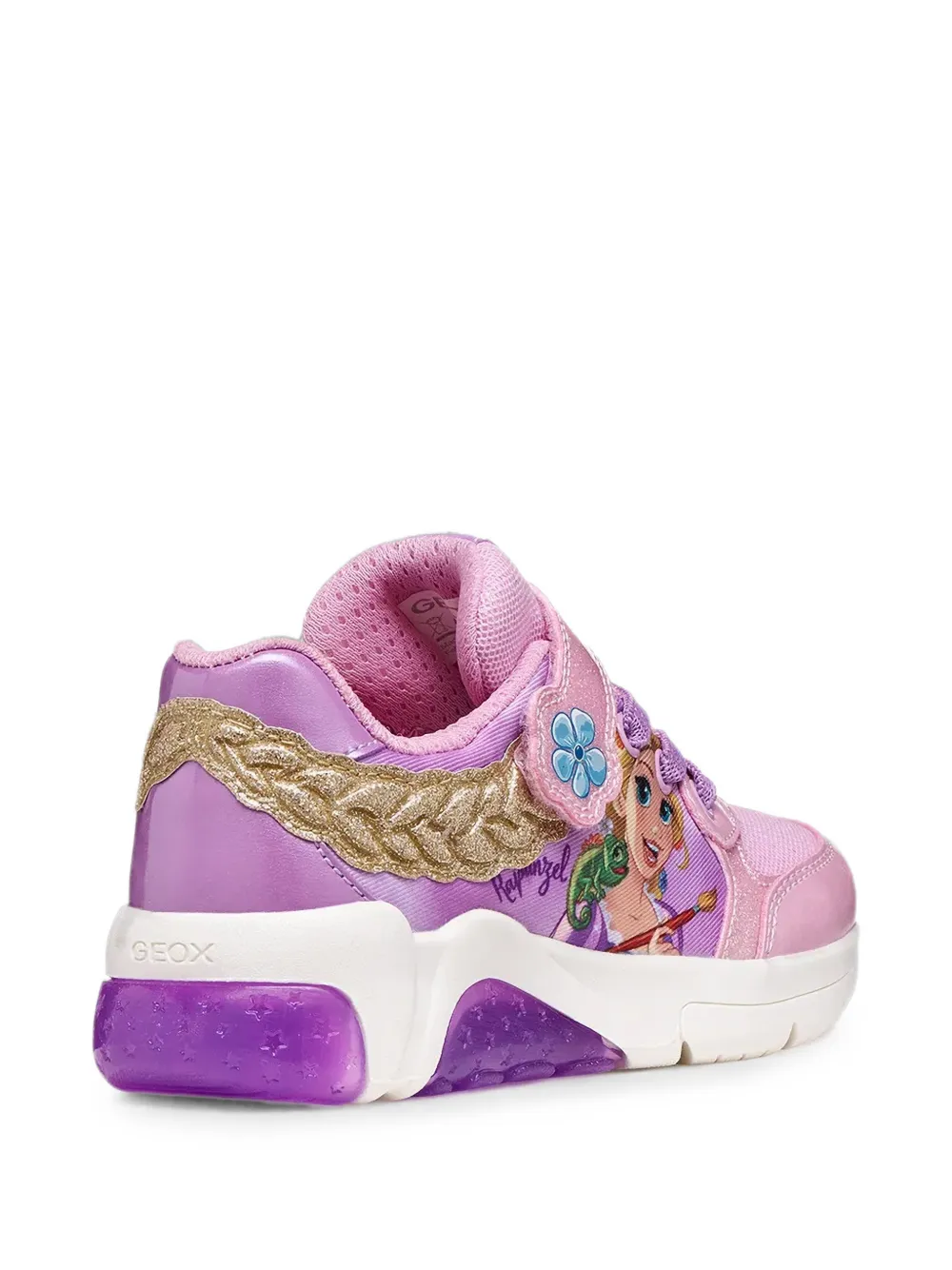 Geox Kids x Disney Fadinlight glitter-detail sneakers Paars