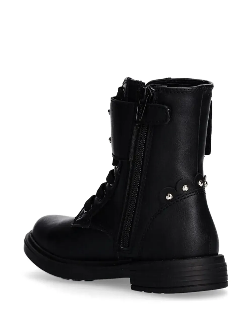 Geox Kids studded buckle boots Zwart