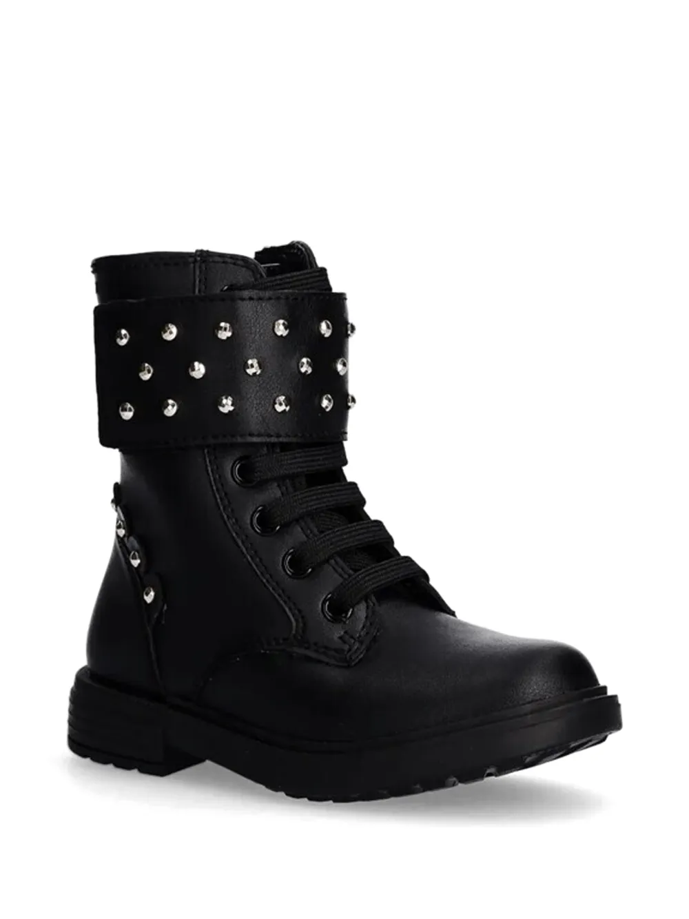 Geox Kids studded buckle boots Zwart