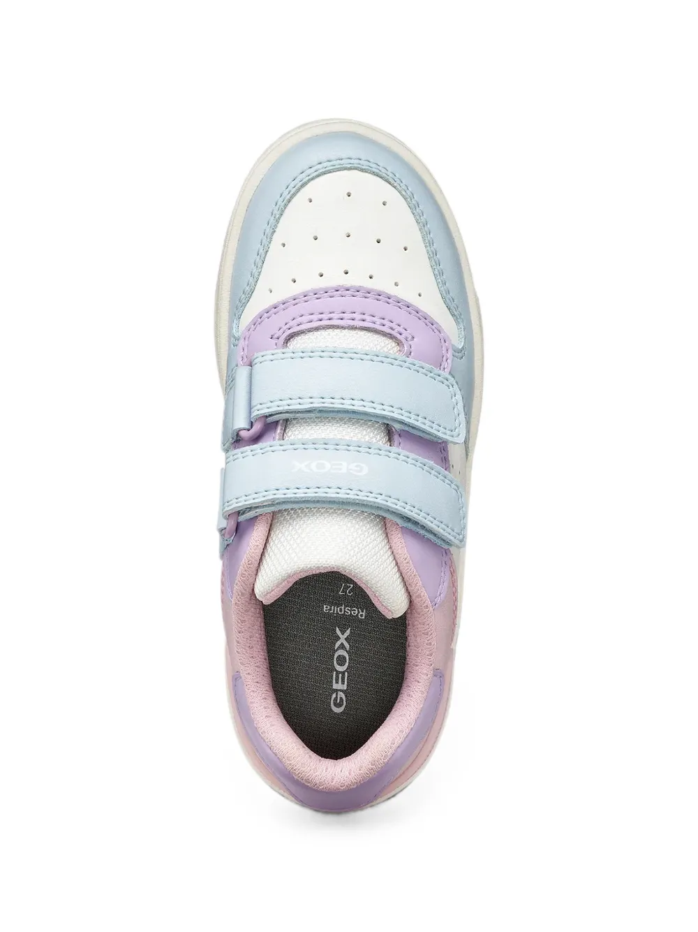 Geox Kids Washiba touch-strap perforated sneakers Wit