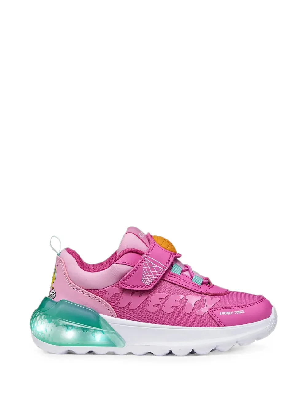 Geox Kids x Looney Tunes Activart Illuminus touch-strap sneakers Roze
