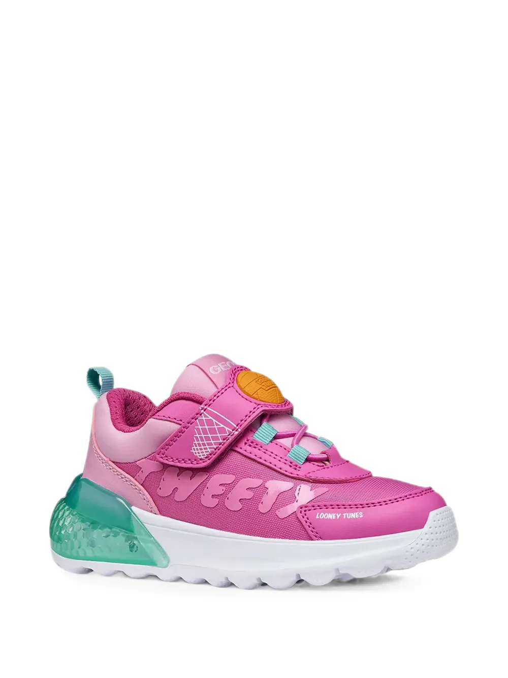 Geox Kids x Looney Tunes Activart Illuminus touch-strap sneakers Roze