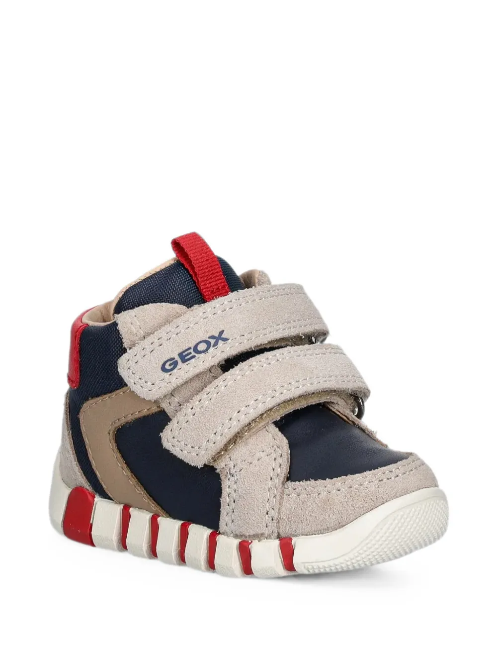 Geox Kids suede-panelled touch-strap sneakers - Toni neutri