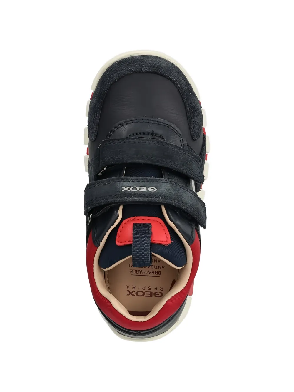 Geox Kids striped touch-strap sneakers Blauw