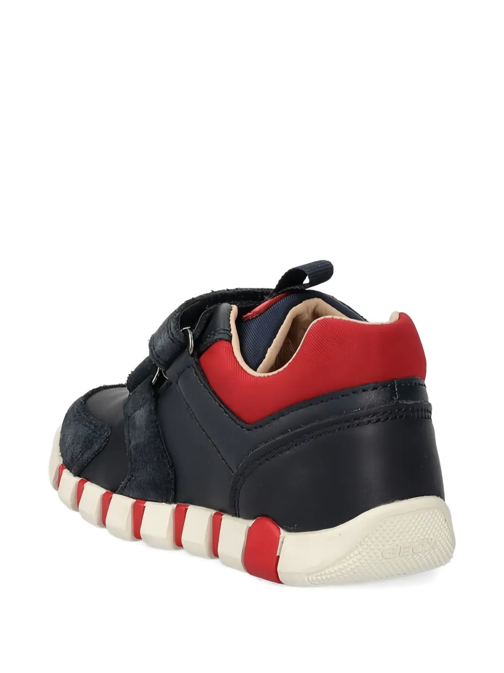 Geox Kids striped touch-strap sneakers Blauw