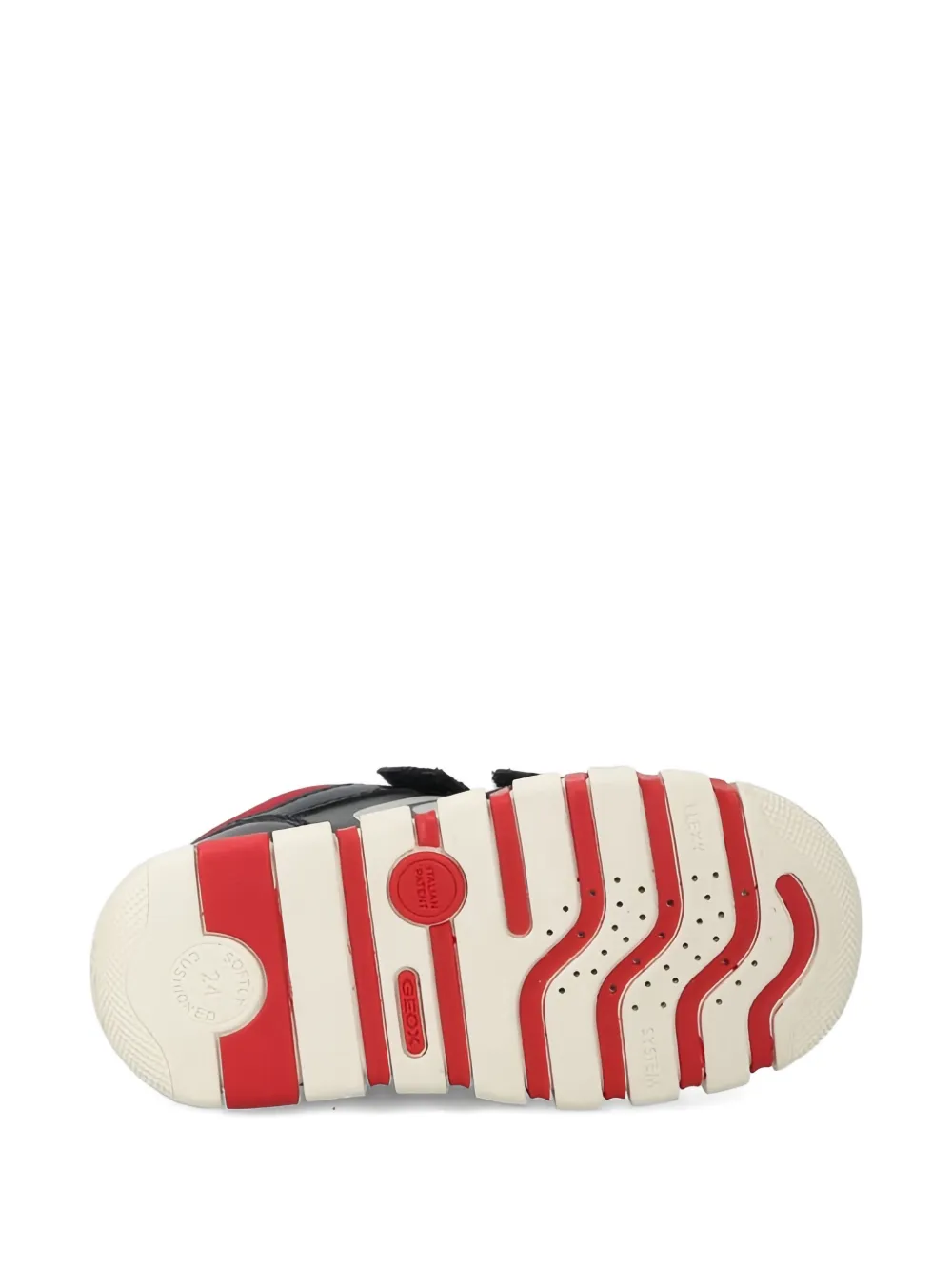 Geox Kids striped touch-strap sneakers Blauw