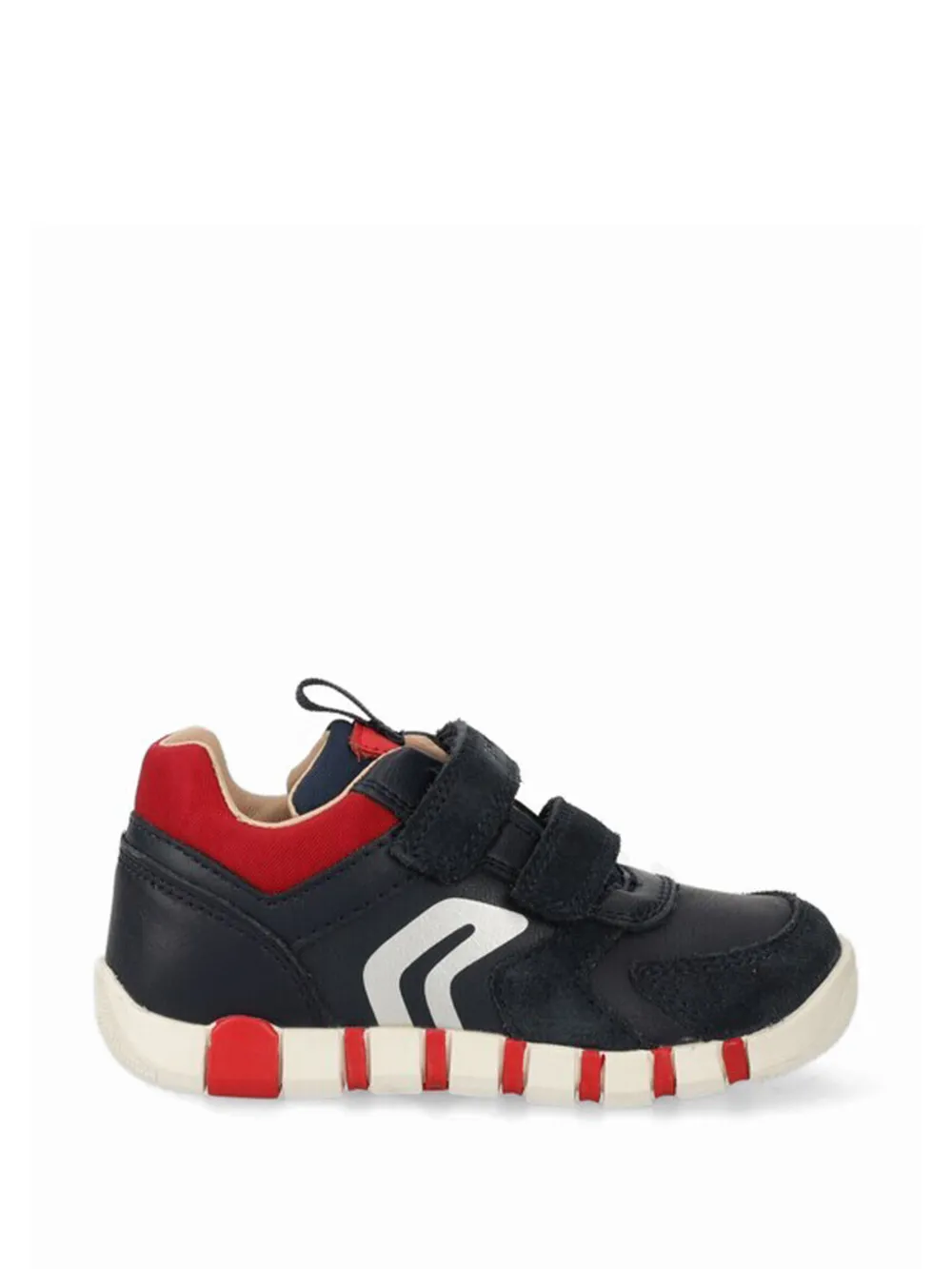 Geox Kids striped touch-strap sneakers Blauw