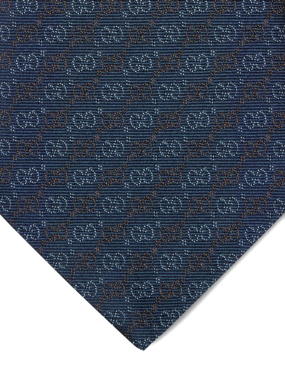  Gucci Gg Silk Jacquard Tie - Blue 