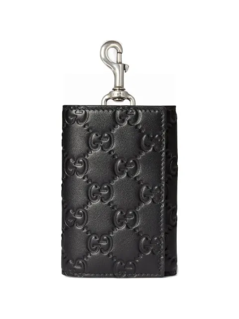 Gucci embossed-pattern keychain
