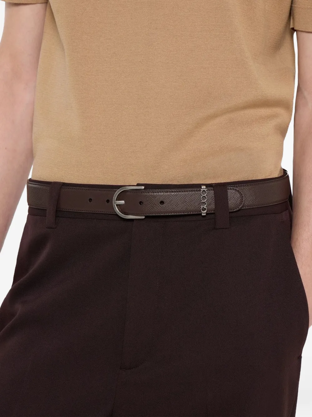  Gucci Logo-buckle Belt - Brown 