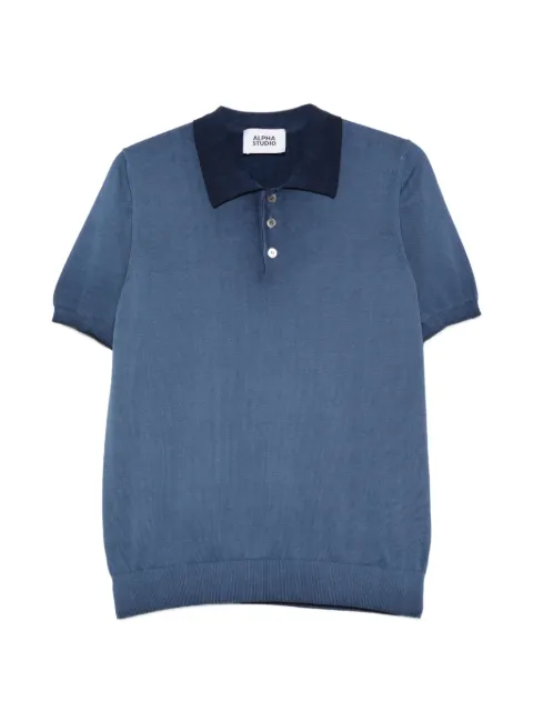 ALPHA STUDIO button collar polo shirt