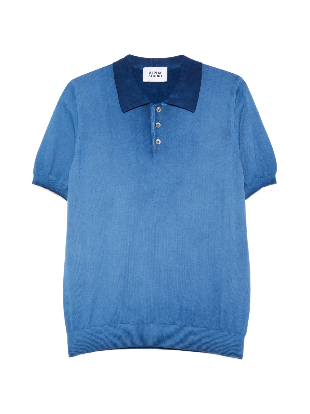 ALPHA STUDIO contrast-collar polo shirt - Blu