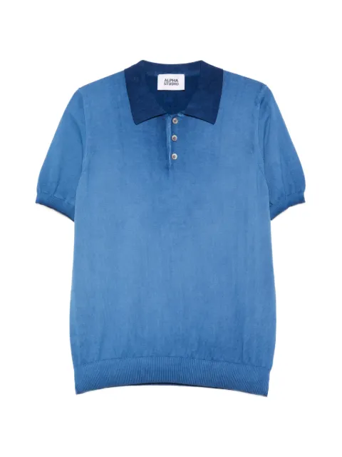 ALPHA STUDIO contrast-collar polo shirt