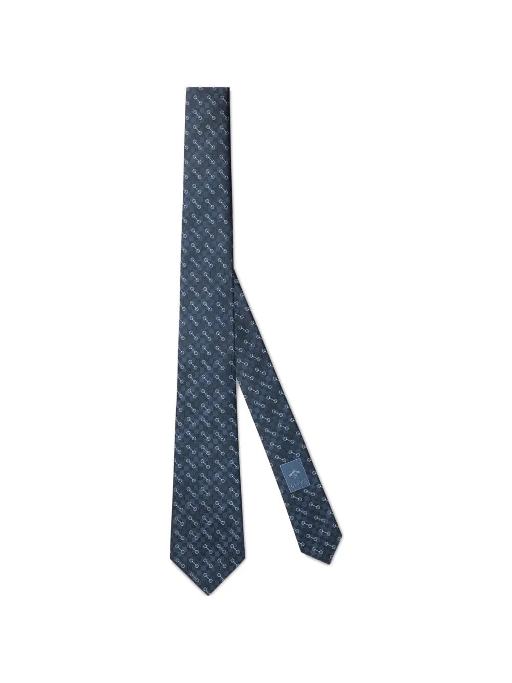 Gucci Horsebit silk patterned tie - Blau