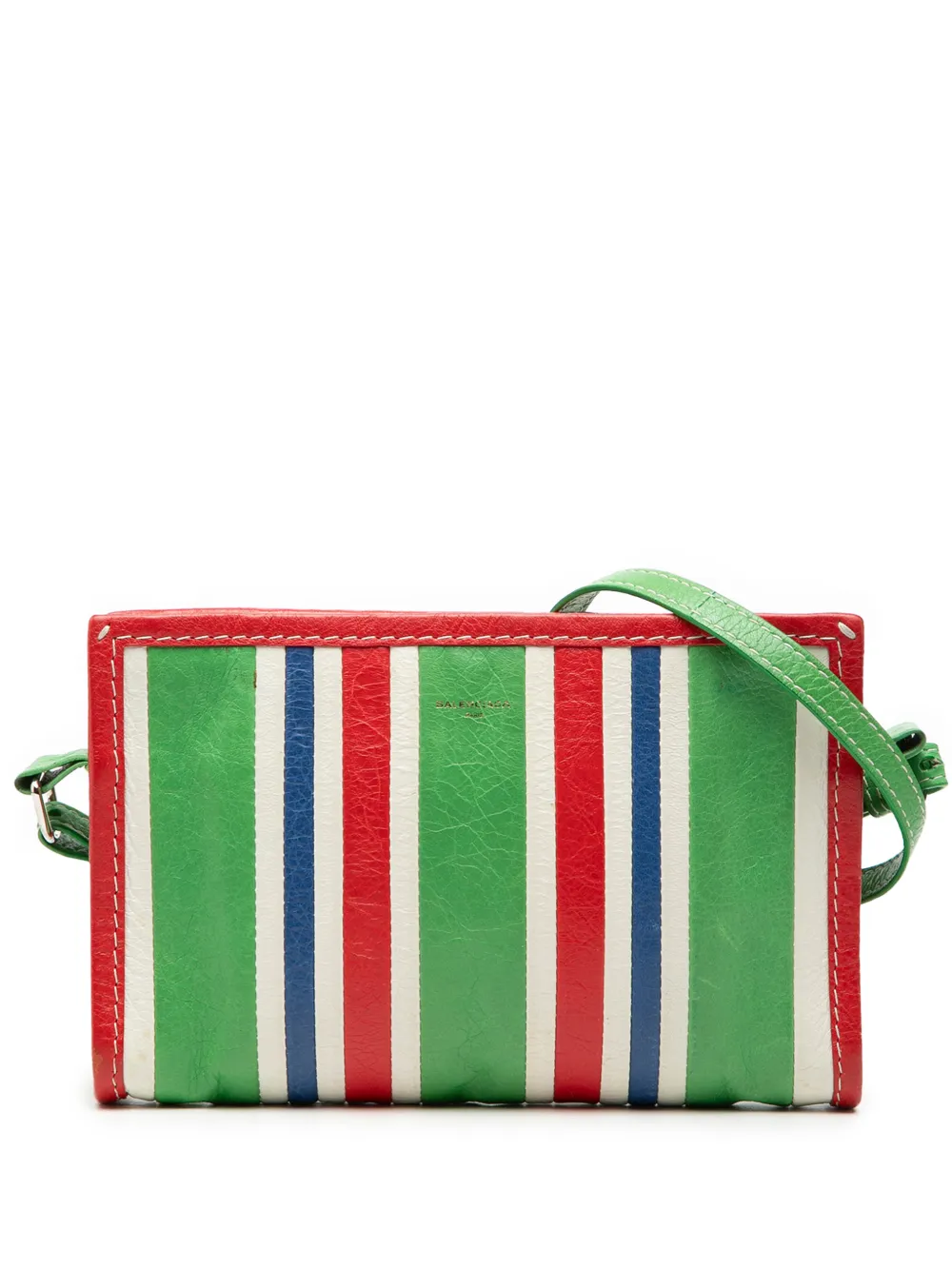 Balenciaga Pre-Owned 2017 Lambskin Bazar crossbody bag - Verde