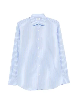 Finamore 1925 Napoli vertical-stripe long-sleeve Shirt | 蓝色