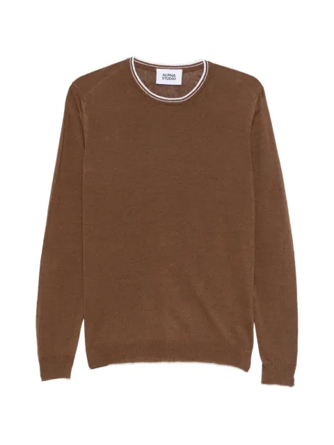 ALPHA STUDIO stripe crewneck jumper
