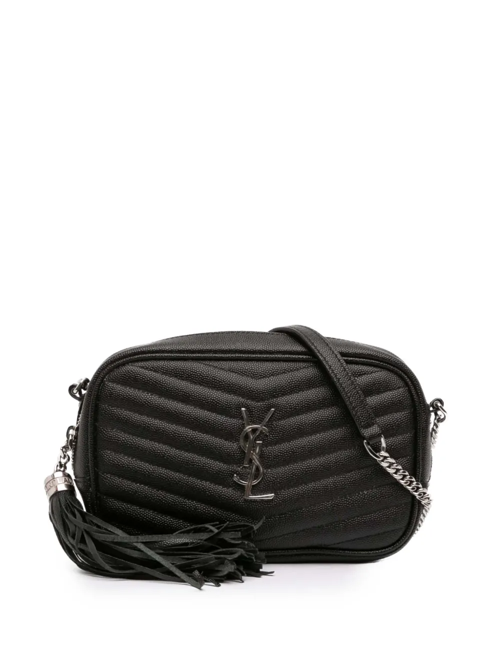 Saint Laurent Pre-Owned 2020 Mini Grain de Poudre Monogram Lou Camera Bag crossbody bag - Nero