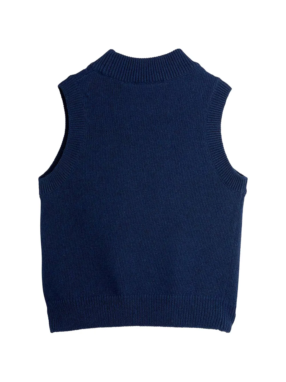Mini Rodini Flowers intarsia-knitted vest Blauw