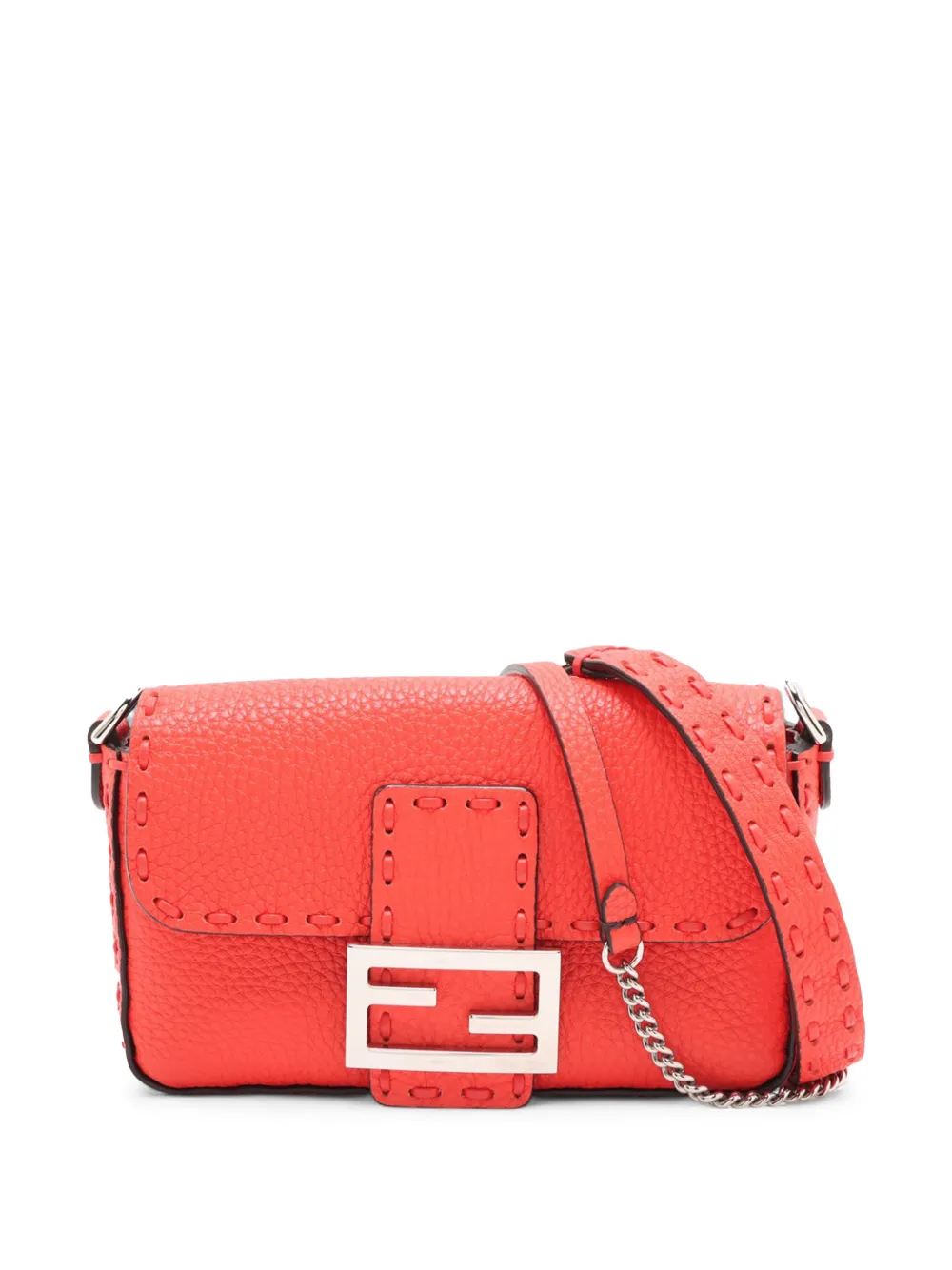 Fendi Pre-Owned 2000-2010 Mini Leather Selleria Baguette satchel - Rosso