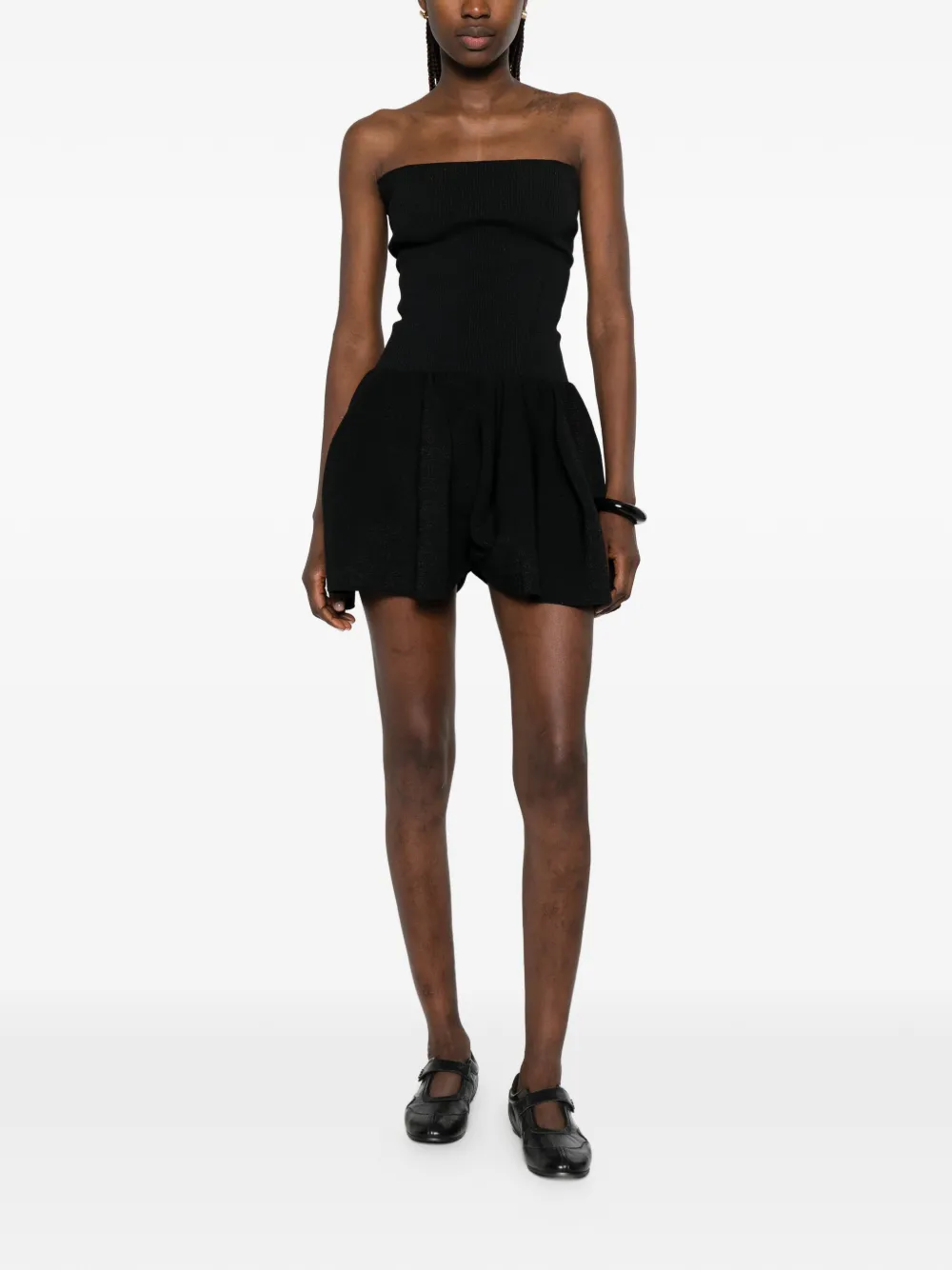 CFCL strapless flared playsuit - Nero