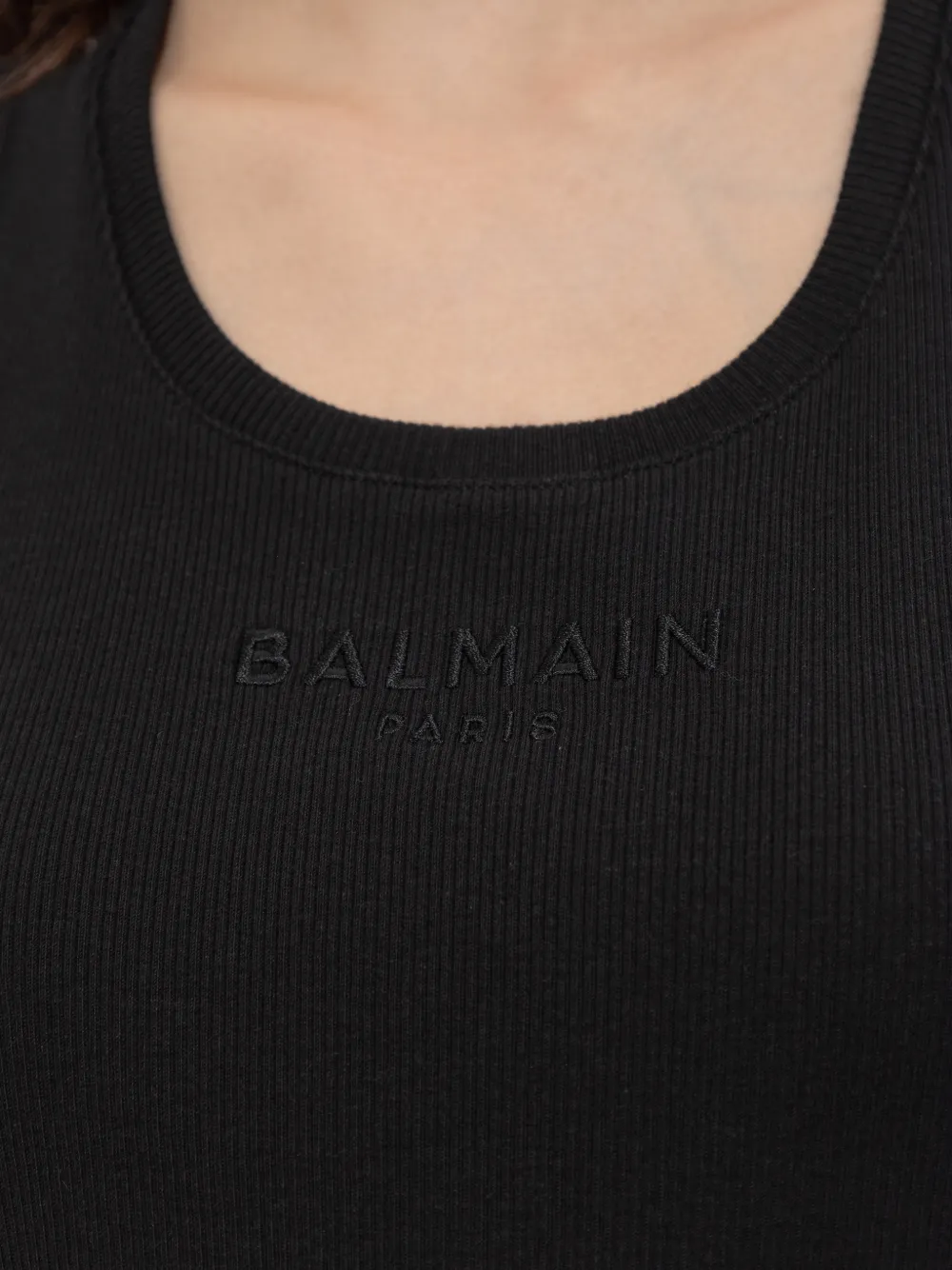 Balmain Tanktop met geborduurd logo Zwart