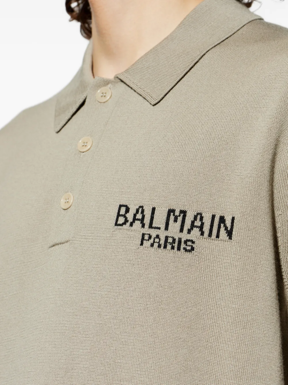 Balmain Poloshirt met logo Beige