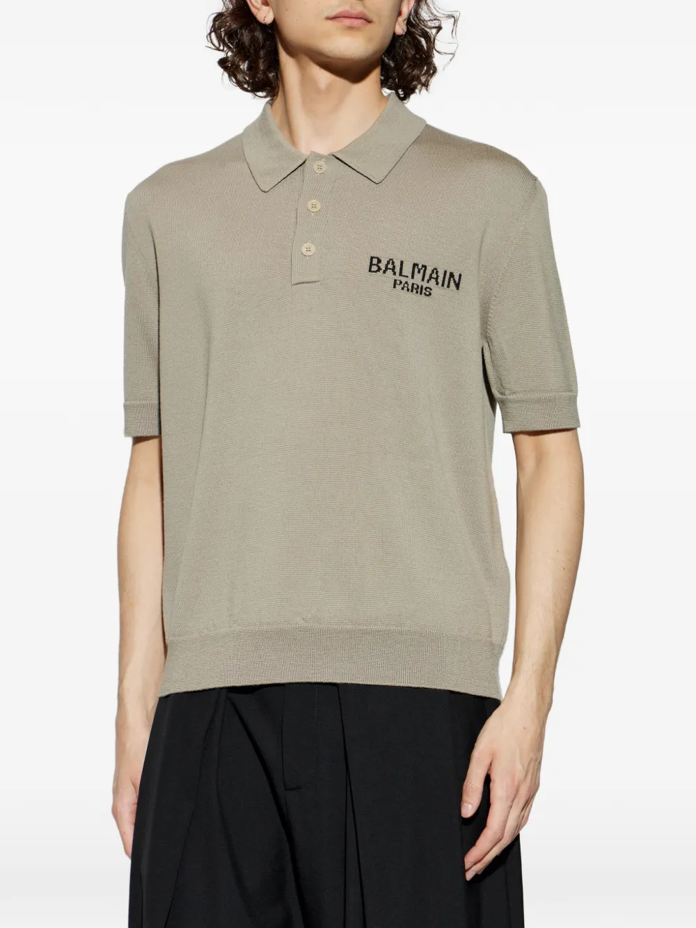 Balmain Poloshirt met logo Beige