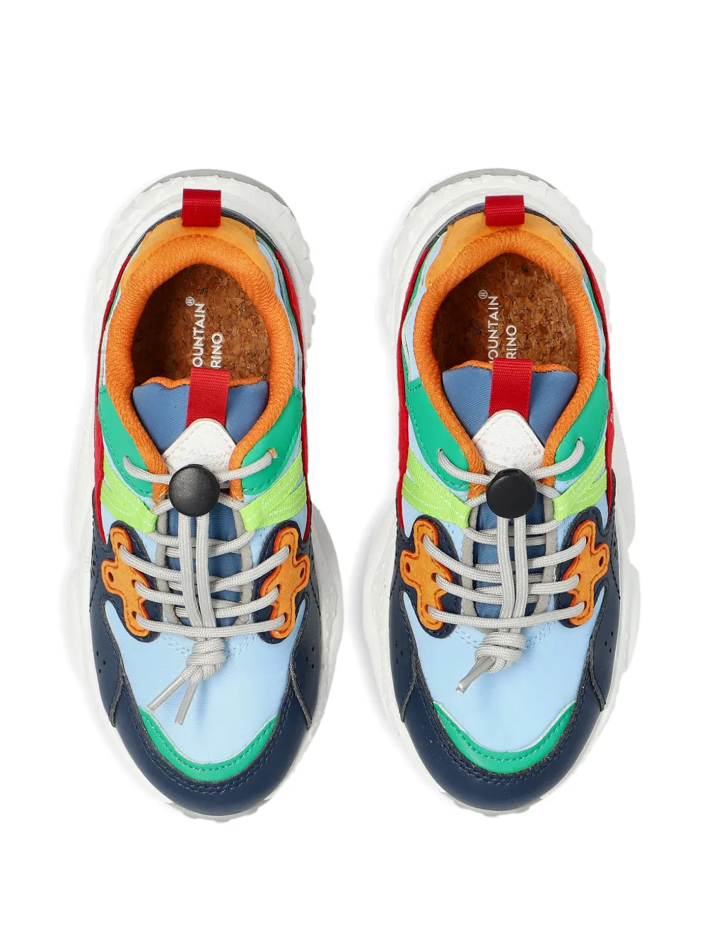 FLOWER MOUNTAIN KIDS Yamano 3 floral-perforated sneakers Blauw