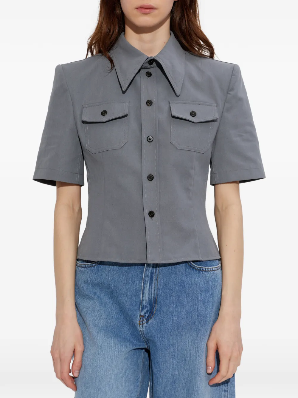 Willy Chavarria Chavela Button-up Shirt in Grey, view 3