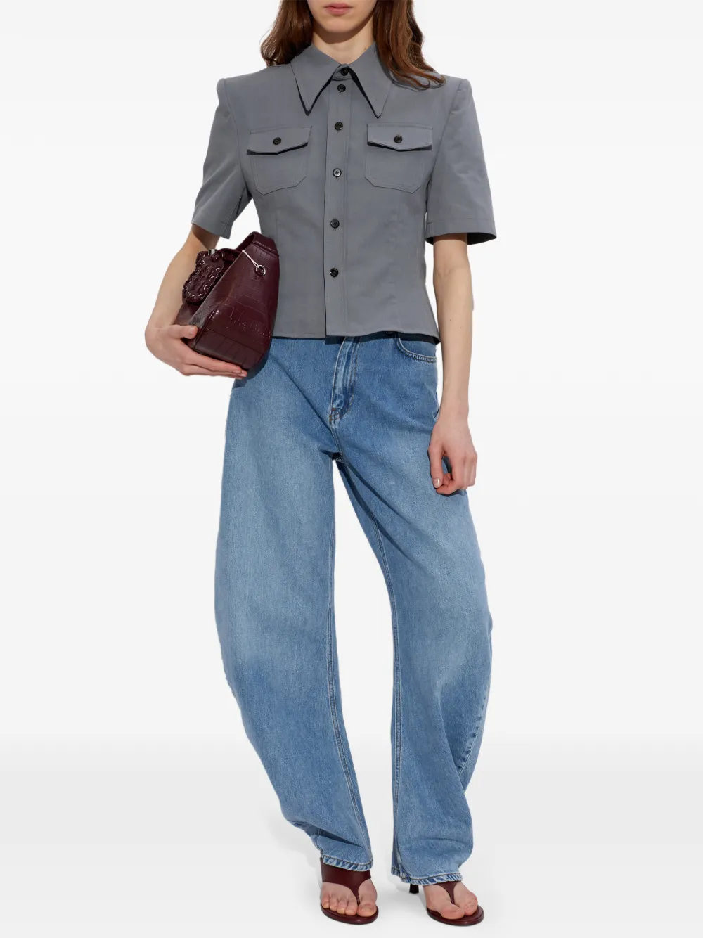 Willy Chavarria Chavela Button-up Shirt in Grey, view 2