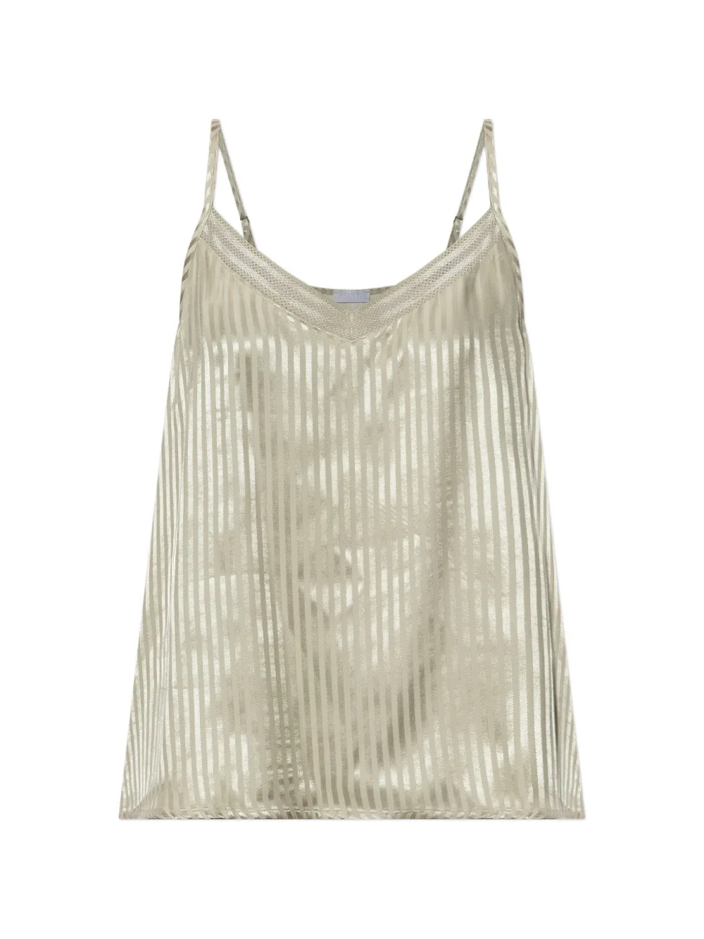 Hanro striped lace-trim V-neck top - Toni neutri